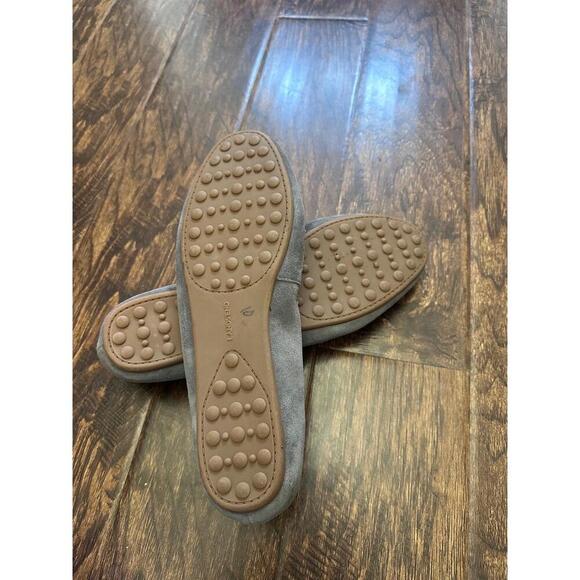 Lands' End Womens Grey Suede Driving Loafers Slip On Studded Sole Casual - Picture 7 of 7